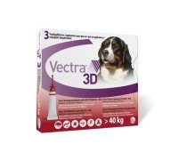 Vectra 3D - Blusu Invāzijas Profilaksei Un Ārstēšanai Suņiem No 40 Līdz 60 kg 3 gb x 8 ml