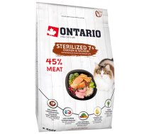 Ontario Cat Sterilised 7+ - Sausā barība sterilizētiem kaķiem (vista ar lasi) 400 g