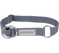 Amiplay Samba L - Daļēji savelkošā kakla siksna suņiem (pelēka)