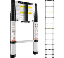 VEVOR 3.2 m (10.5 ft) alumīnija teleskopiskās kāpnes ar vienas pogas ievilkšanu, 170 kg (375 lbs) ietilpība, neslīdošas kājas, pārnēsājamas daudzfunkcionālās pagarināmās kāpnes, ANSI     sertificētas