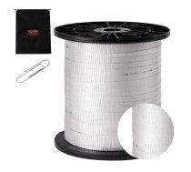 VEVOR poliestera velkamā lenta, 3/4″ x 318′ Mule Tape Flat Rope, 2500 lbf stiepes izturība, apdrukāta troses kabeļu vilkšanas lenta iepakošanai, dārzkopībai, komerciālai     elektroinstalācijai, cauruļvadu darbiem, balta krāsā