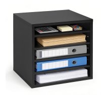VEVOR 5 nodalījumu koka literatūras organizators, regulējams MDF galda pasta šķirotājs birojam un klasei dokumentu un papīru glabāšanai, melns