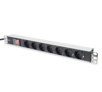 Digitus Power strip PDU 19 inches, 1U, 7 sockets, power: 16A, 4000W, aluminum, switch, 2m | DN-95402 | 4016032266402 | ALASSN95402