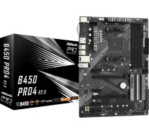 ASRock Motherboard B450 PRO4 R2.0 AM4 4DDR4 DP/HDMI M.2 USB3.2 ATX | B450 PRO4 R2.0 | 4710483932786 | KBASRAA7B450A03