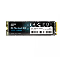 Silicon Power SSD drive P34A60 1TB PCIE M.2 NVMe 2200/1600 MB/s | SP001TBP34A60M28 | 4713436129653 | DGSIPWET10A6001