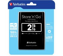 Verbatim Store 'n' Go USB 3.0 Portable Hard Drive 2TB Black | 53177 | 0023942531777 | WLONONWCRDFU6