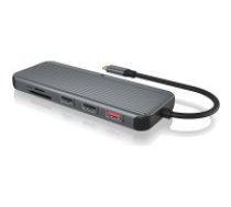 Raidsonic ICY BOX IB-DK4060-CPD Vadu USB 3.2 Gen 1 (3.1 Gen 1) Type-C Melns, Pelēks