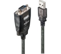 Lindy 42686 seriālais kabelis Melns 1,1 m USB Type-A DB-9