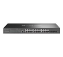 Tp-Link Omada SG3428XMP tīkla pārslēgs Vadīts L2+ Gigabit Ethernet (10/100/1000) Power over Ethernet (PoE) 1U Melns