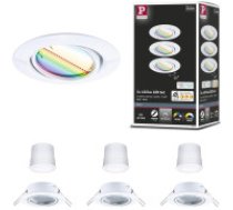 Paulmann iebūvējamais LED gaismeklis 230V, 3 x 4,9W, 3 x 420lm, 90mm, balts metālisks, RGBW+ (92466)
