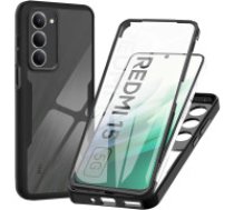 Xiaomi Redmi 15 4G/5G aizsargvāciņš ar iebūvētu ekrāna aizsargu, melns.