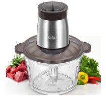 Bear 2L Food Processors 300W Electric Vegetable Chopper Glass Container with 4-304 Stainless steel Knife for Meat, Smoothie, Onions, Fruit, Vegetables