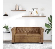 Divvietīgs Chesterfield Dīvāns, Brūna Mākslīgā Āda Vidaxl 8718475525080