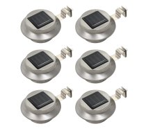 Apaļas Āra Solārās Lampas, 6 Gab., 12 Cm, Led, Baltas Vidaxl 8718475700050