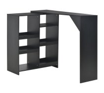 Bāra Galds Ar Pārvietojamu Plauktu, 138X39X110 Cm, Melns Vidaxl 8718475796749