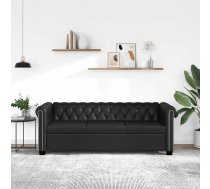 Chesterfield Dīvāns, Trīsvietīgs, Melna Mākslīgā Āda Vidaxl 8718475947950