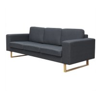 Dīvāns, Trīsvietīgs, Tumši Pelēks Audums Vidaxl 8718475976684