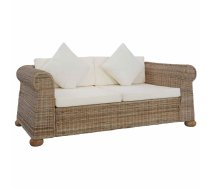 Divvietīgs Dīvāns Ar Matračiem, Dabīga Rotangpalma Vidaxl 8719883590356