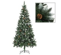 Mākslīgā Ziemassvētku Egle, Čiekuri, Balti Spīdumi, 210 Cm Vidaxl 8719883680651