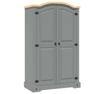 Drēbju Skapis, Corona Stila Priedes Koks, Divdurvju, Pelēks Vidaxl 8719883681887