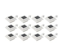 Āra Solārās Lampas, 12 Gab., Led, Kvadrāta Forma, 12 Cm, Baltas Vidaxl 8719883695976