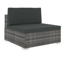 Vidējā Sēdvieta Ar Spilveniem, 1 Gab., Pelēka Pe Rotangpalma Vidaxl 8719883725147