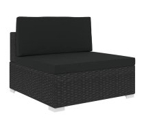 Vidējā Sēdvieta Ar Spilveniem, 1 Gab., Melna Pe Rotangpalma Vidaxl 8719883725154