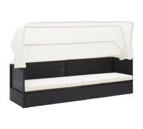Dārza Dīvāns Ar Jumtiņu, Melna Pe Rotangpalma Vidaxl 8719883868622