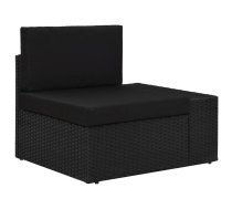 Moduļu Stūra Dīvāns Ar Kreiso Roku Balstu, Pe Rotangpalma,Melns Vidaxl 8719883871653