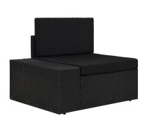 Moduļu Stūra Dīvāns Ar Labo Roku Balstu, Pe Rotangpalma, Melns Vidaxl 8719883871660