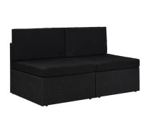 Moduļu Dīvāns, Divvietīgs, Melna Pe Rotangpalma Vidaxl 8719883871691