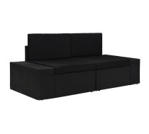 Moduļu Dīvāns, Divvietīgs, Melna Pe Rotangpalma Vidaxl 8719883871714