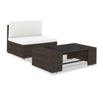 2-Daļīgs Dārza Atpūtas Mēbeļu Komplekts, Pe Rotangpalma, Brūns Vidaxl 8719883871783