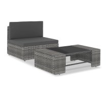 2-Daļīgs Dārza Atpūtas Mēbeļu Komplekts, Pe Rotangpalma, Pelēks Vidaxl 8719883871882