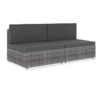 Moduļu Dīvāns, Divvietīgs, Pelēka Pe Rotangpalma Vidaxl 8719883871899