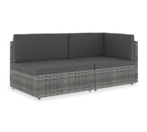 Moduļu Dīvāns, Divvietīgs, Pelēka Pe Rotangpalma Vidaxl 8719883871905
