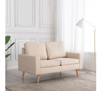 Divvietīgs Dīvāns, Krēmkrāsas Audums Vidaxl 8719883892658