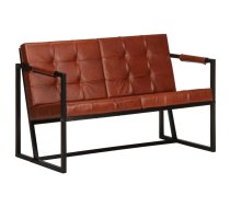 Divvietīgs Dīvāns, Brūna Dabīgā Kazas Āda Vidaxl 8719883998169