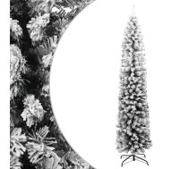 Mākslīgā Ziemassvētku Egle Ar Sniegu, Šaura, Zaļa, 240 Cm, Pvc Vidaxl 8720286011553
