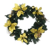 Ziemassvētku Vainags Ar Led Lampiņām, Zaļš, 60 Cm, Pvc Vidaxl 8720286014493