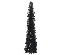 Mākslīgā Ziemassvētku Egle, Saliekama, 120 Cm, Melna, Pet Vidaxl 8720286014608