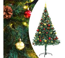 Izgaismota Mākslīgā Ziemassvētku Egle Ar Bumbām, 150 Cm, Zaļa Vidaxl 8720286017692