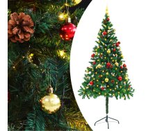 Izgaismota Mākslīgā Ziemassvētku Egle Ar Bumbām, 180 Cm, Zaļa Vidaxl 8720286017708