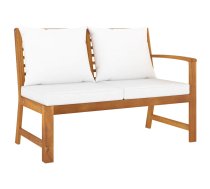 Dārza Sols, 114,5 Cm, Krēmkrāsas Spilveni, Akācijas Masīvkoks Vidaxl 8720286113578