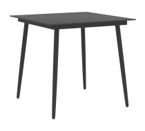 Dārza Galds, Melns, 80X80X74 Cm, Tērauds Un Stikls Vidaxl 8720286182000