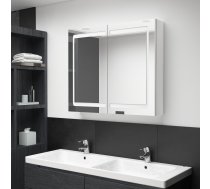 Vannasistabas Skapītis Ar Spoguli Un Led, 80X12X68 Cm, Balts Vidaxl 8720286332801
