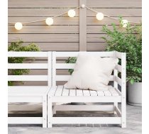 Dārza Stūra Dīvāns, Balts, Priedes Masīvkoks Vidaxl 8720286354797