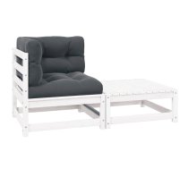 2-Daļīgs Dārza Atpūtas Mēbeļu Komplekts Ar Matračiem, Priede Vidaxl 8720286355695