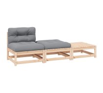 3-Daļīgs Dārza Atpūtas Mēbeļu Komplekts Ar Matračiem, Priede Vidaxl 8720286355831
