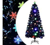 Mākslīgā Ziemassvētku Egle, Led, Melna, 150 Cm, Optiskā Šķiedra Vidaxl 8720286361948